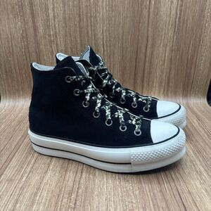 Converse Chuck 70 Black Suede High Top Lace Up Camo Laces Women’s Size 8 Men’s 6